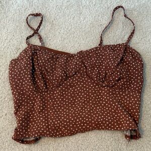 La Hearts Brown Floral Camisole
